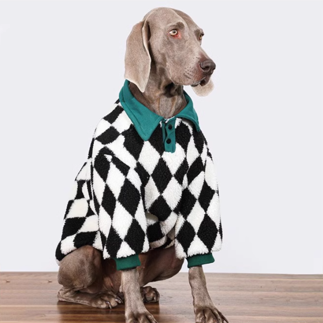 Checkered Fleece Dog Jacket