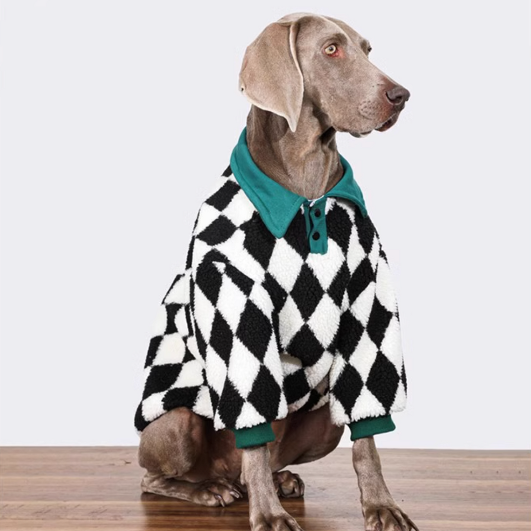 Checkered Fleece Dog Jacket