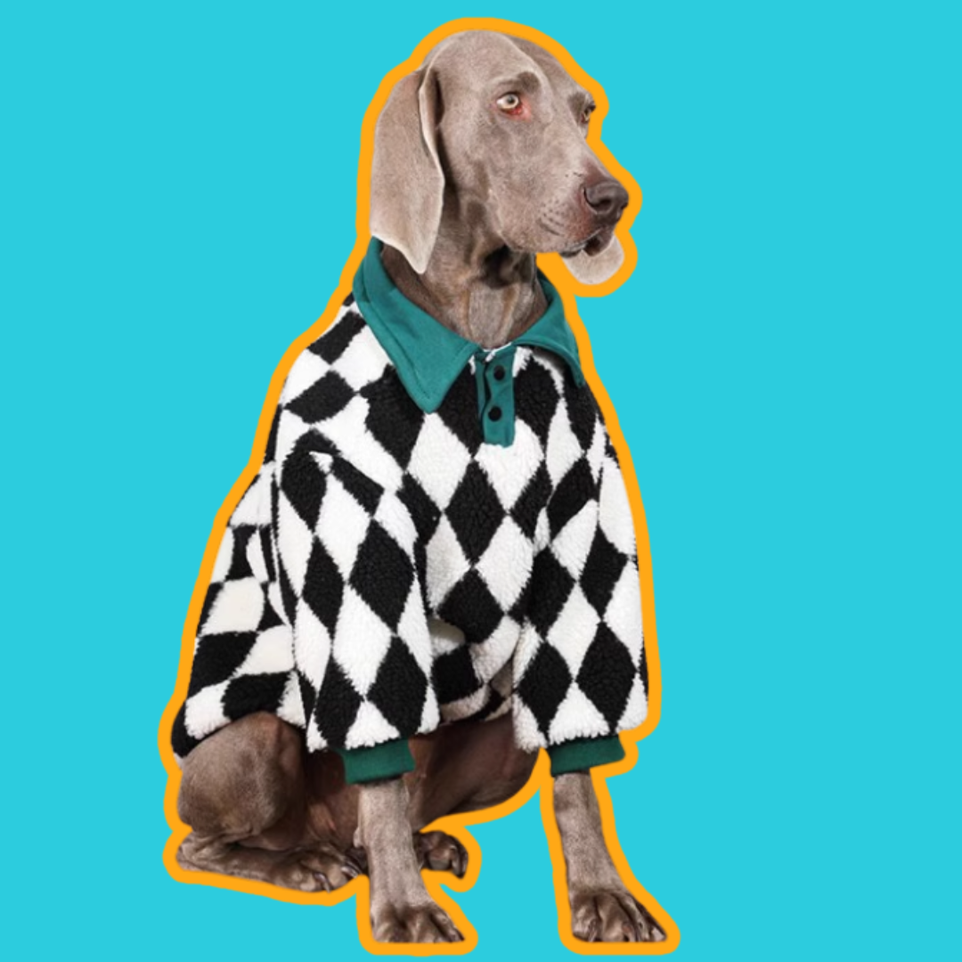 Checkered Fleece Dog Jacket