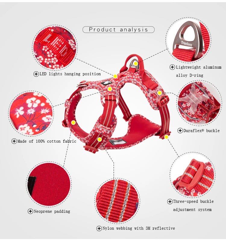 Truelove Floral No-Pull Dog Harness